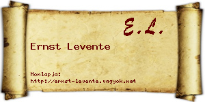 Ernst Levente névjegykártya